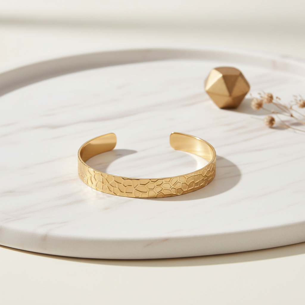 Aurex Textured Gold Bangle