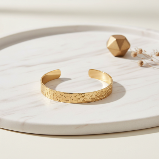 Aurex Textured Gold Bangle